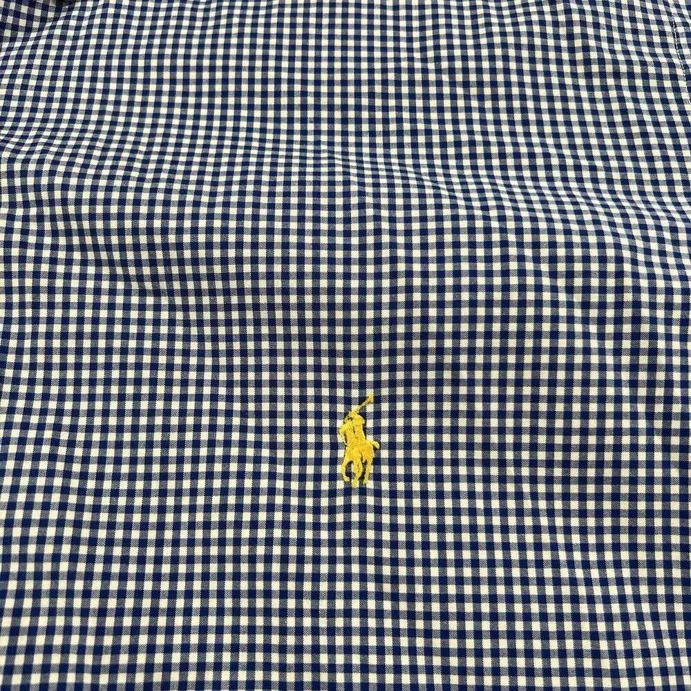 Polo Ralph Lauren Shirt Mens 3XB Blue White Check Button‎ Up Casual Classic Fit